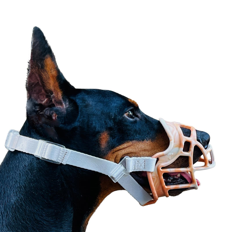 Dog Muzzle, Basket Muzzle Anti Biting Chewing, Sturdy Lightweight Muzzle Allows Panting Drinking, Cage Muzzle for Small Medium Large Dogs(Orange) (3 (Snout 9½-10½")) 3 (Snout 9½-10½") - PawsPlanet Australia