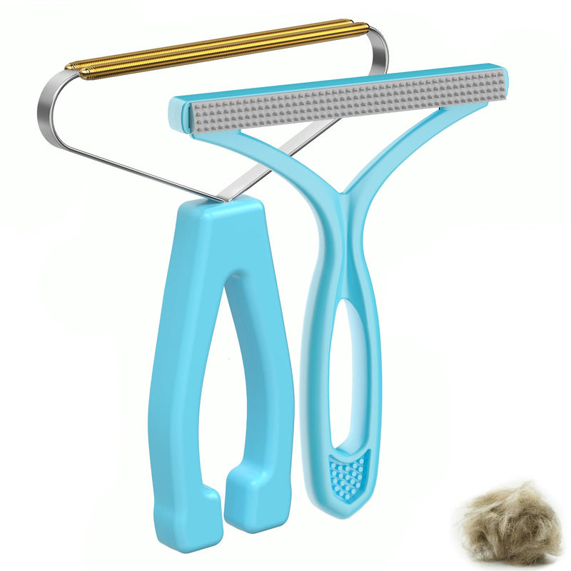 Pet Hair Remover, Dog and Cat Hair Remover, Wool Hair Remover, Carpet Rake for Pet Hair Removal, Carpet Rake, Pile Brush, Hand Shaver for Carpets, Car Cushions, Sofas, Pet Beds, Furniture & Rug Blue 2 - PawsPlanet Australia