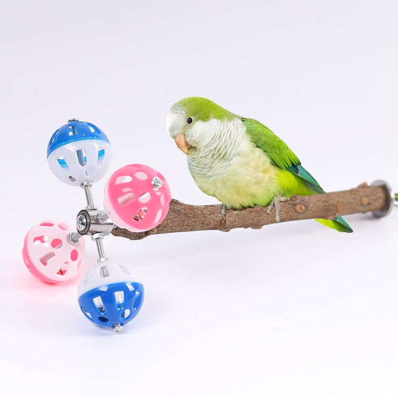 Pepper Wood Bird Perch Toy with Rotating Balls,Bird Stand Toy for Parakeet, Natural Wood Stand Perch Toy for Metal Cage, Fun Toy for Parrots Cockatiels Budgies Budgerigars Parrotlets Lovebirds Ringne Natural pepper wood - PawsPlanet Australia
