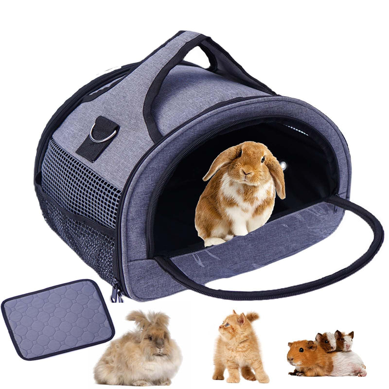 Guinea Pig Carrier, Small Pet Carriers for Rabbit Hamster Bird Bunny Bearded Dragon Kitty and Etc. Animal Bag with Stable Handle and Waterproof Pad, Easy Travel and Vet Visit-Large 16.0"L x 10.0"W x 1.5"H