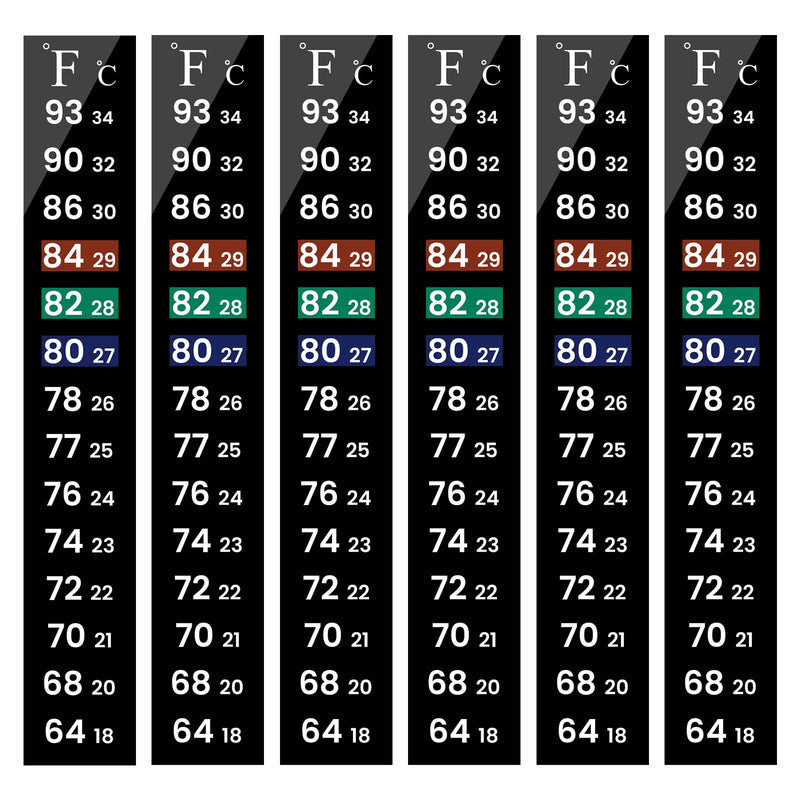AQUANEAT 6 PCS Aquarium Thermometer Strips, Reptile Thermometer, Fish Tank Thermometer Sticker, Terrarium Water Temperature Test Large - PawsPlanet Australia