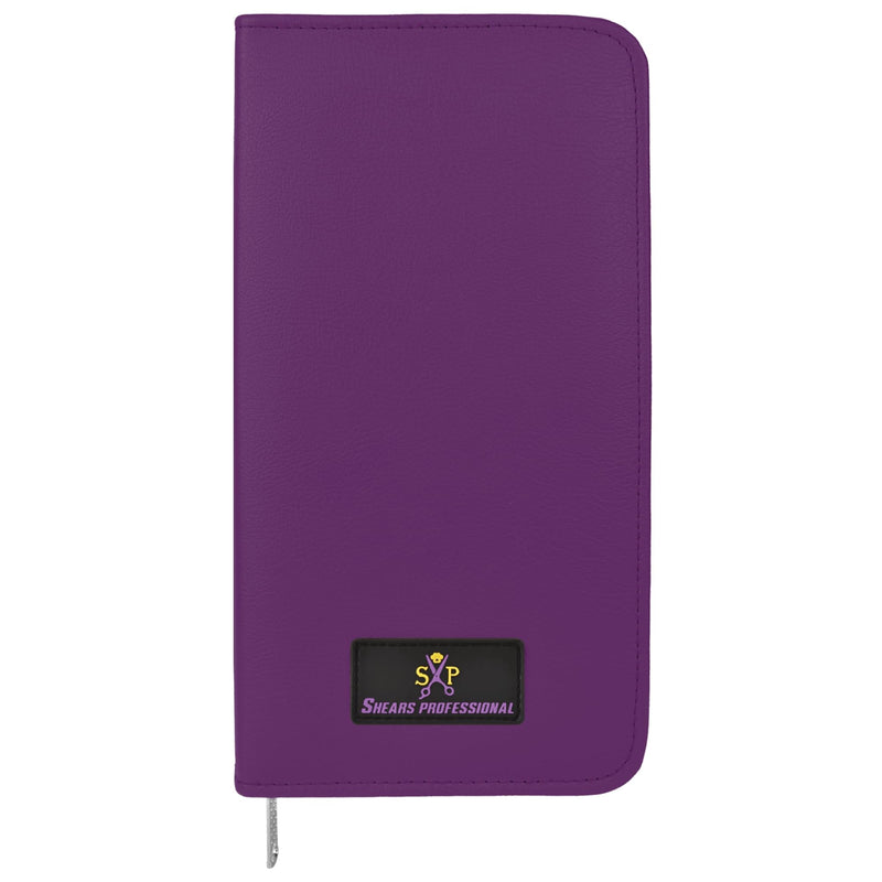 Leather 5 Scissor & Shear Storage Case for Hairstylist - Hairdresser -Scissor Holder Perfect for home-saloon use (Purple) Purple