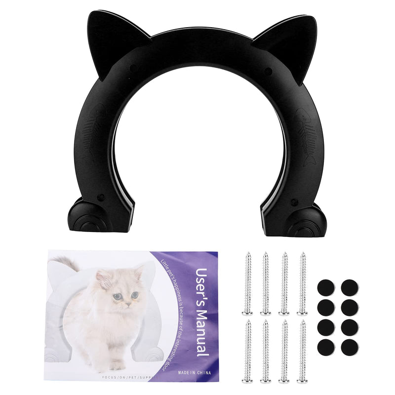 Cat Door, ABS Material Dog Gate for Interior Exterior for Window for Household Doors (Black) - PawsPlanet Australia