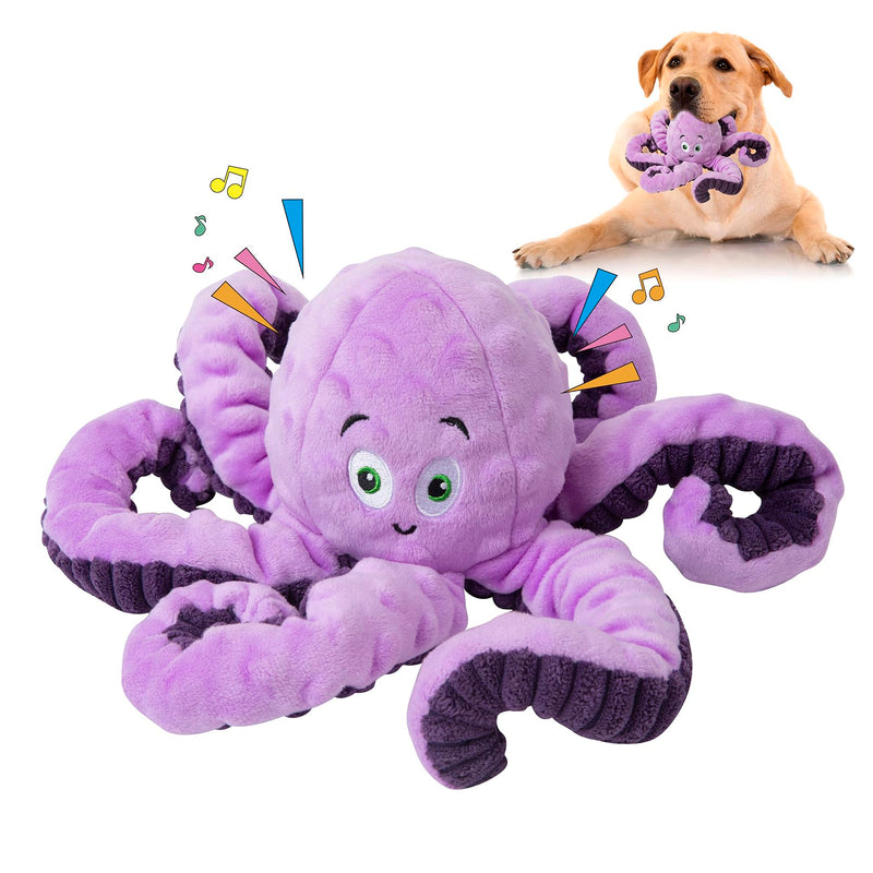 Dog Toys for Large Breed, Octopus Squeaky Funny Cute Interactive Medium & Small Dog Toys, Stuffed Plush Animals Puppy Toys, Dog Birthday for Dog Presents - Octopus Purple 1 PCS - PawsPlanet Australia