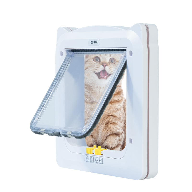 4 Way Locking Weatherproof Pet Gate - Cat & Dog Door for Sliding Glass Door (12.7''x11'', Inter Size 8.7''x7.9'') - PawsPlanet Australia