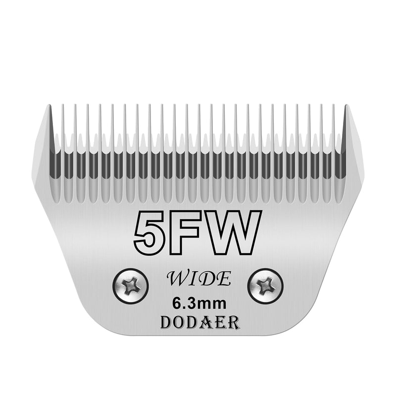 5FW Detachable Dog Grooming Wide Blades,Compatible with Andis,Oster A5,Wahl KM10 Series Clippers,Cut Length 1/4"(6.3mm) 5FW 6.4mm Silver - PawsPlanet Australia