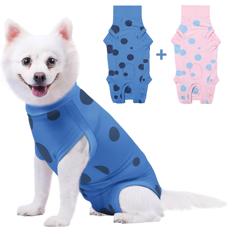 2 Packs Dog Recovery Suit Female Male, Blue+Pink, XS - PawsPlanet Australia
