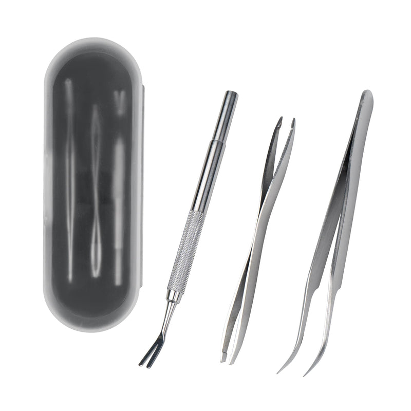 Tick Remover Kit - Stainless Steel Tick Removal for Humans and Pets - Tick Tweezers for Safe and Complete Removal of Big and Small Ticks for Cats and Dogs - Removal Kit with Storage Pouch - PawsPlanet Australia