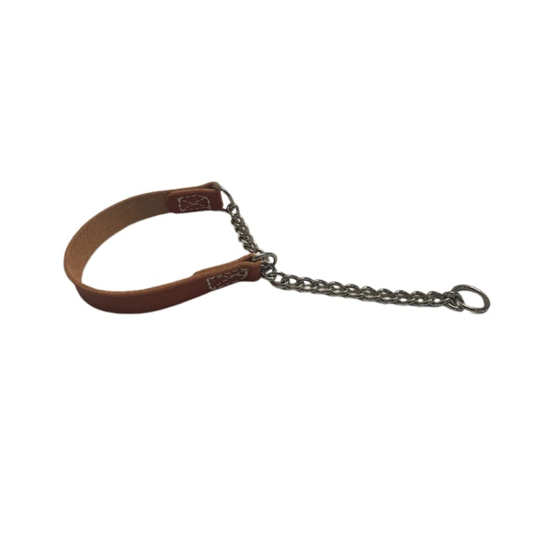 Joel Silverman - Alternative Training Collar - Gentle No-Pull Dog Collar - Leather & Chain Combo for Humane, Low-Neck Control - Trainer-Trusted Leather Dog Collar for All Breeds (Large) Large - PawsPlanet Australia