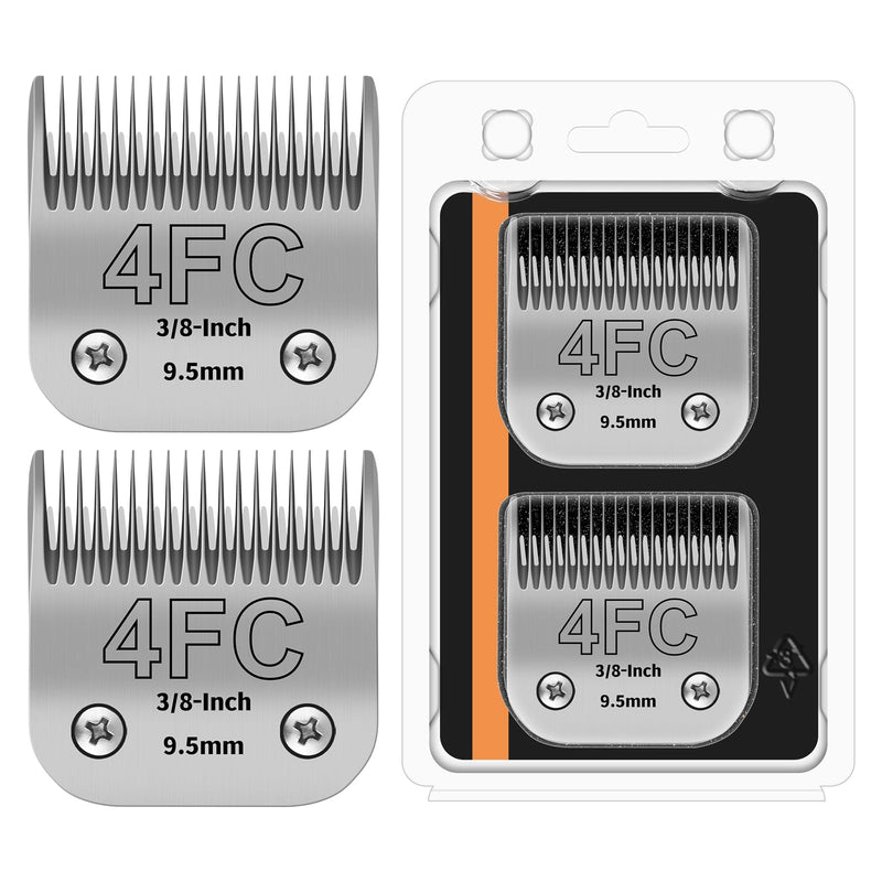 4FC Detachable Pet Clipper Replacement Blades Compatible with Andis/Oster A5/Wahl KM10 Series Dog Clipper,Made of Ceramic Blade & Stainless Steel Blade,Size 4FC Cut Length 3/8-Inch（2 Pack） 4FC-2 - PawsPlanet Australia