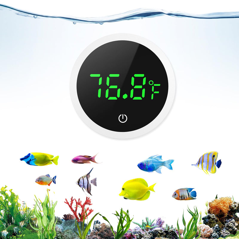 Upgraded Aquarium Thermometer, Wireless Digital Fish Tank Thermometer with Touch Screen, ±0.1°F High Precision, 5S Refresh Speed, Stick-on Thermometer for Aquariums, Glass Containers - PawsPlanet Australia