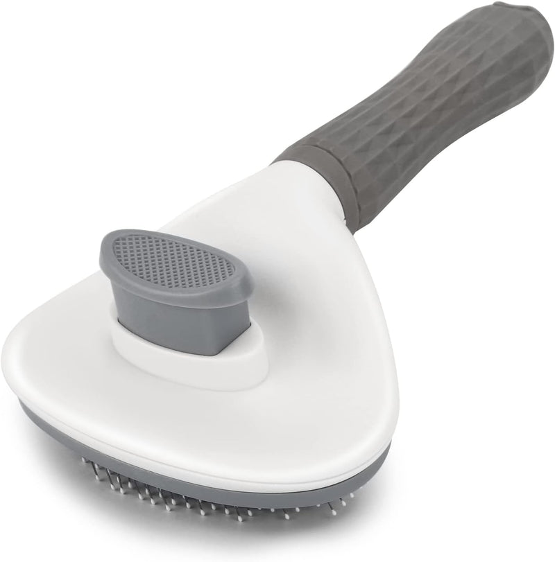 Cat Grooming Brush, pet brush hair remover, Self Cleaning Slicker Brushes for Dogs Cats, dog massage brush (GRAY) Gray and white - PawsPlanet Australia