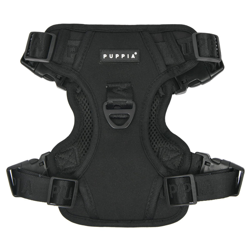 Puppia Jarek Dog Harness H Comfortable Sturdy Handle Adjustable Neck and Chest for Small and Medium Dogs - Black - XXL XX-Large - PawsPlanet Australia