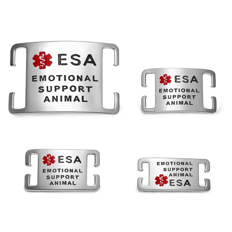 ESA Dog Tag – Surgical Steel, Non-Slip Grip, Deep Engraved & Hand Enamel ESA ID – Fits 1” Collar, Silent - Extra Large Slide-On ID Badge for Collar or Harness Slider: Large 1 inch collars Stainless Steel - PawsPlanet Australia