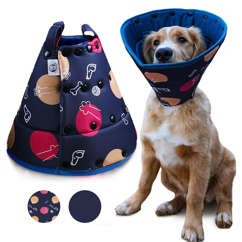 Ejona's furryfamily - Comfy Adjustable Dog & Cat Cone - Soft Dog Cone Collar Alternative After Surgery Large, Medium, Small - Dog Recovery Collar, XL XL (18.0"-22.0") (depth 10.0") - PawsPlanet Australia