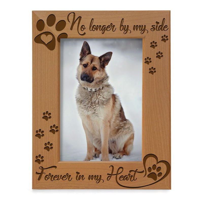KATE POSH No Longer by my Side, Forever in my Heart Wood Picture Frame. Pet Memorial for Dog or Cat. (4x6-Vertical) 4x6-Vertical - PawsPlanet Australia