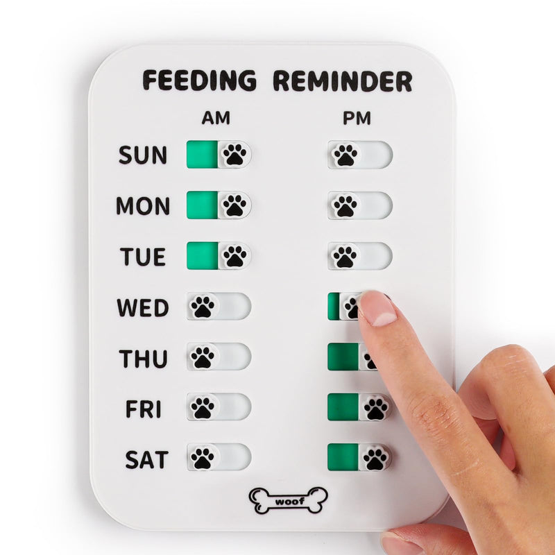 Dog Feeding Reminder, Magnetic Reminder Sticker, AM/PM Daily Indication Chart Feed Your Pets, Fridge Magnets and Double Sided Tape, Helps You to Track Pet Feeding & Medication (White) Cute Dog Bone - PawsPlanet Australia