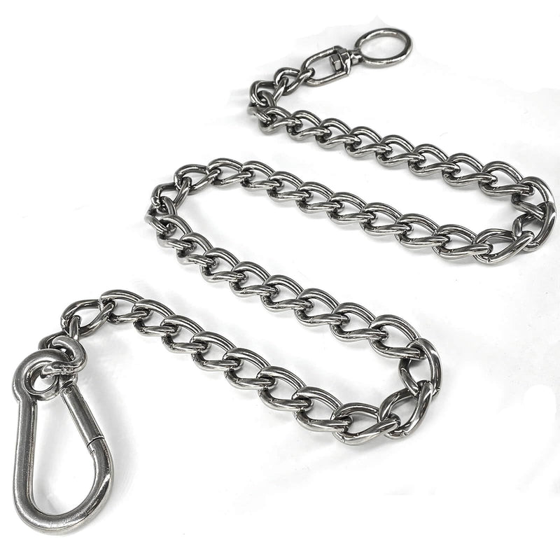 Dog Chain Leash, 304 Stainless Steel Short Lead Metal Heavy Duty Chain DIY Double Dog Leashes Self-Assembly Leashes Extension&Coupler. (304 S/S 28in x 3.5mm) 304 S/S 28in x 3.5mm - PawsPlanet Australia