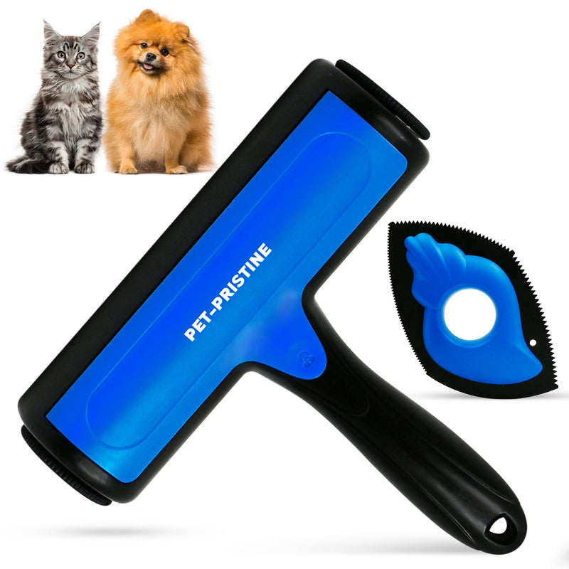 Pet-Pristine Pet Hair Remover Roller and Mini Detailer Combo Pack - Effortless Cats and Dogs Reusable Hair Removal for Couches, Beds, Carpets, Furniture - PawsPlanet Australia