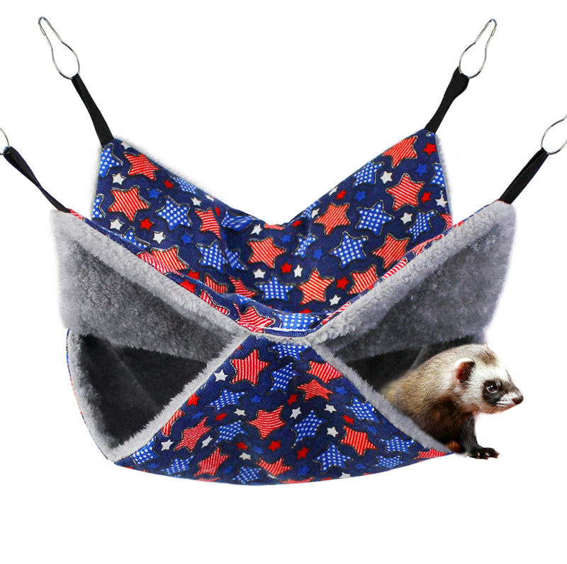 Guinea Pig Hideout Toys Ferret Hammock Rat Hammock Large,Small Animal Chinchilla Bed for Hamster Tunnel Squirrel Sugar Glider Cage Accessories Set Hanging for Hide,Single Hammock,Blue - PawsPlanet Australia