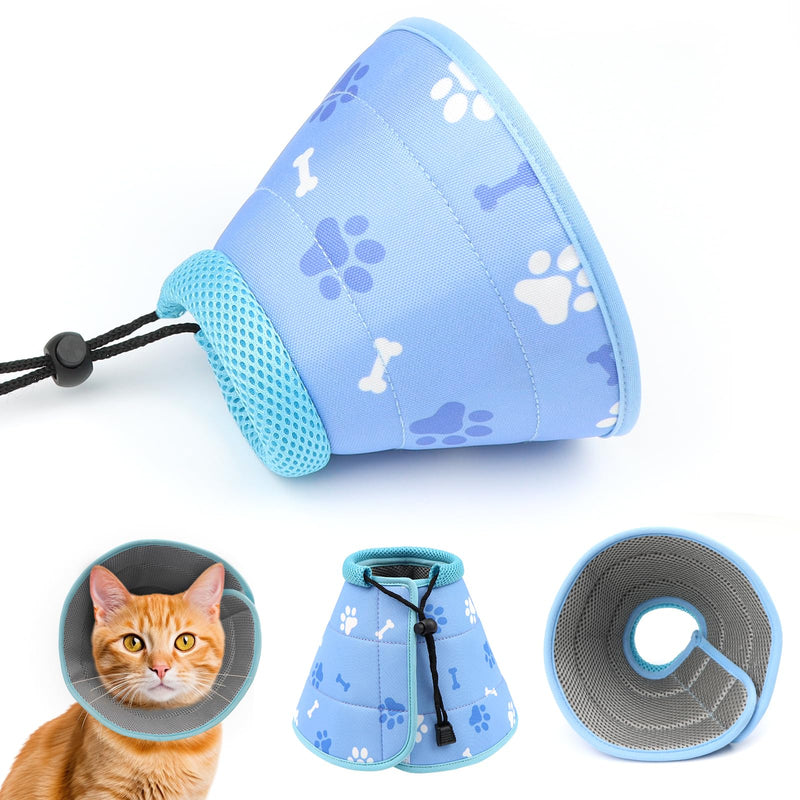 Cat Cone, Adjustable Cat Cone Collar Soft to Stop Licking, Foldable Dog Cones for Small Dogs, Water Resistant Neck Cone for Cats,Lightweight Cat Recovery E Collar for Small Dogs and Cats XS - PawsPlanet Australia