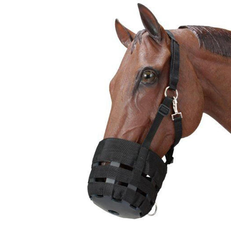 Grazing Muzzle, Horse Grazing Muzzle with Halter, Easy Breathe Comfort Lined Grazing Muzzle, Full Adjustable Horse Grazing Muzzle with Chin Neck Pads for Comfort Black Medium Size One Size - PawsPlanet Australia