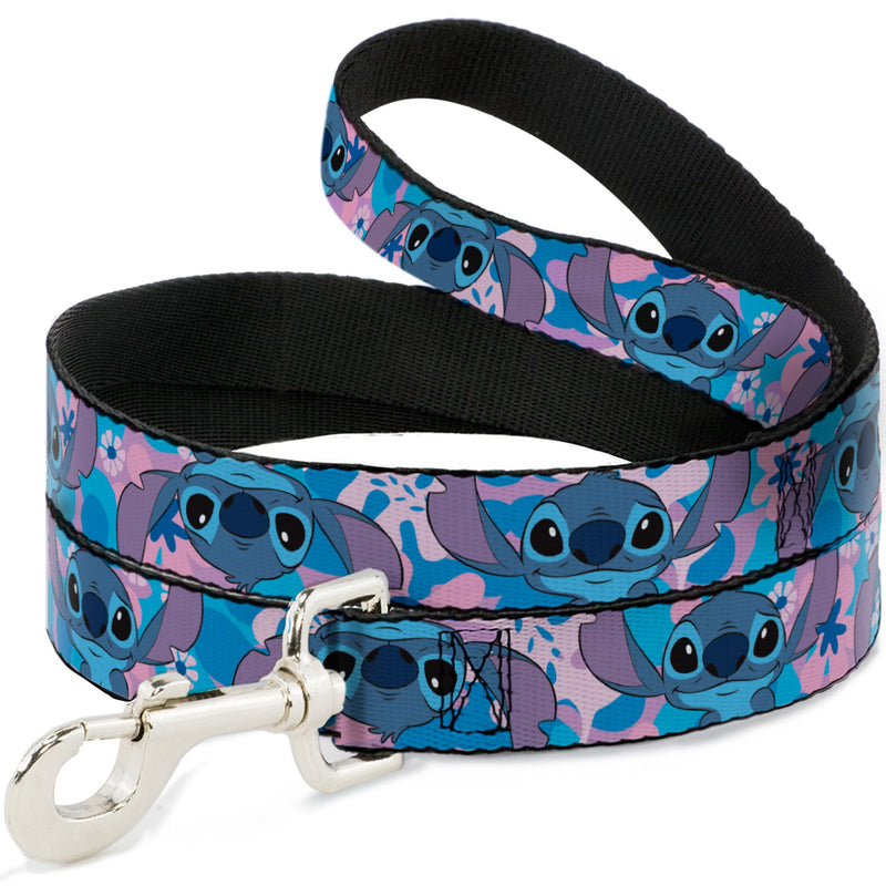 Disney Pet Leash, Dog Leash, Lilo and Stitch Stitch Flip Expressions Close Up Blues Pinks, 6 Feet Long 1.5 Inch Wide 6 Feet Long - 1.5" Wide - PawsPlanet Australia