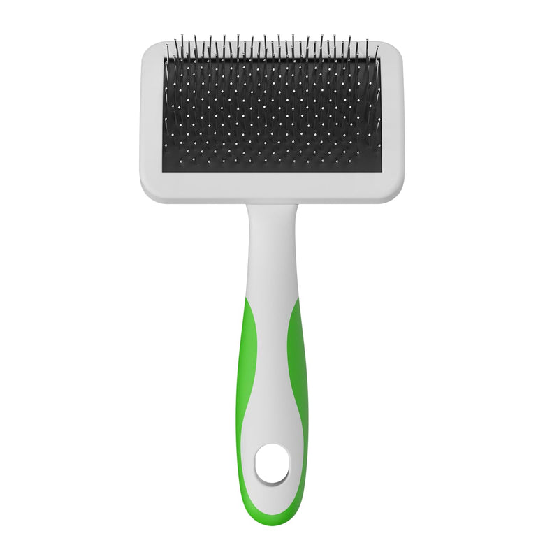 Andis 68565 Stainless-Steel Slicker Brush for Dogs and Cats - Durable and Lightweight Grooming Tool for All Breeds and Fur Lengths, Reduces Shedding and Promotes Hair Growth - Medium, Green - PawsPlanet Australia