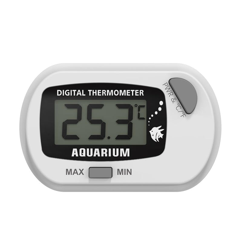 Stick-On Fish Tank Thermometer Reptile Thermometer Hygrometer Digital Thermometer Aquarium Thermometer Reptile Thermometer with MAX/MIN LCD Display Terrarium Water Temperature Test (White Gray) - PawsPlanet Australia