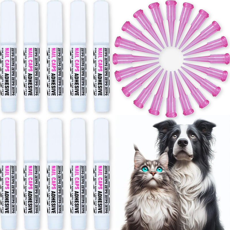 10pcs of Special Pet Nail Adhesive Glues & 20pcs of Applicator Tips for Cat Nail Caps and Dog Nail Caps - PawsPlanet Australia