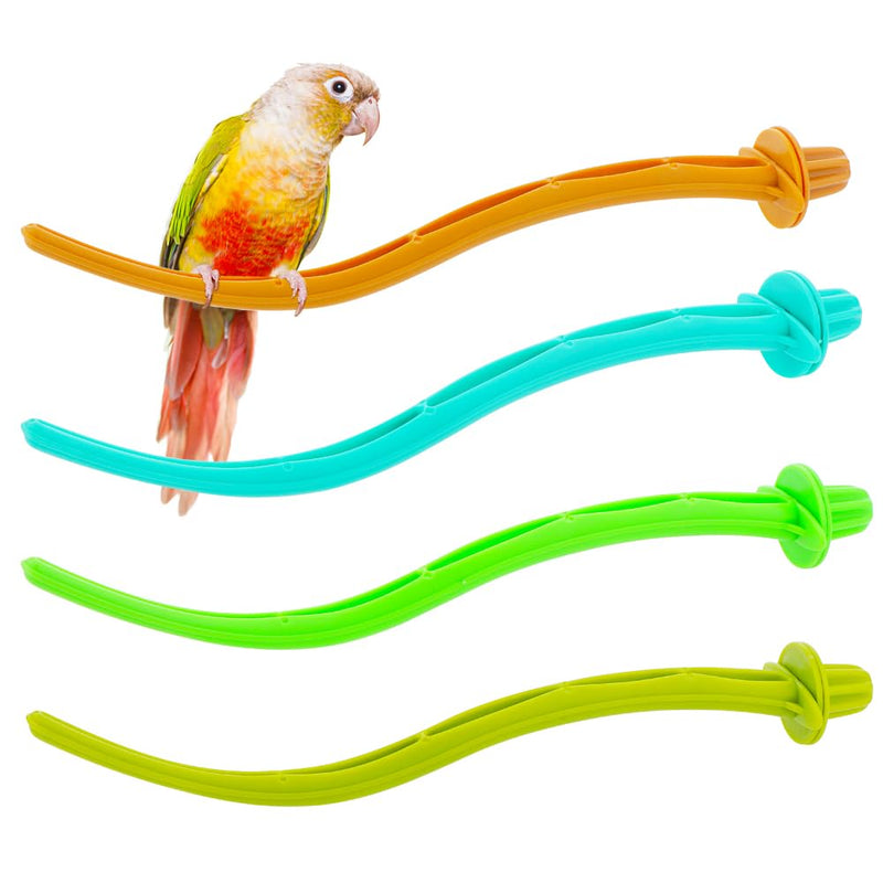 4 Pcs Bird Perches Canary Finch Budgie Cage Universal Plastic Stand Stick Toy Holders Adaptable to All Cages (8.7 Inches) - PawsPlanet Australia