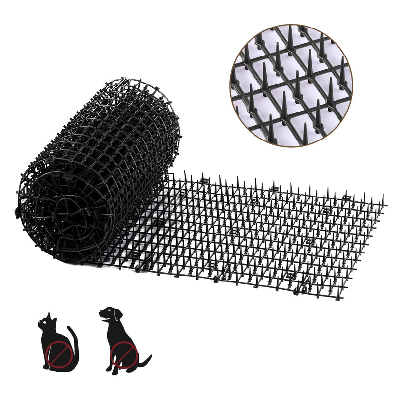 Cat Scat Mat with Spikes, Cat Repellent Mat Anti Cat Prickle Strips Network Digging Stopper Outdoor PP Plastic Cat Spike Mat（Black/Coffee Black 6.5ft(200cm*33cm) - PawsPlanet Australia