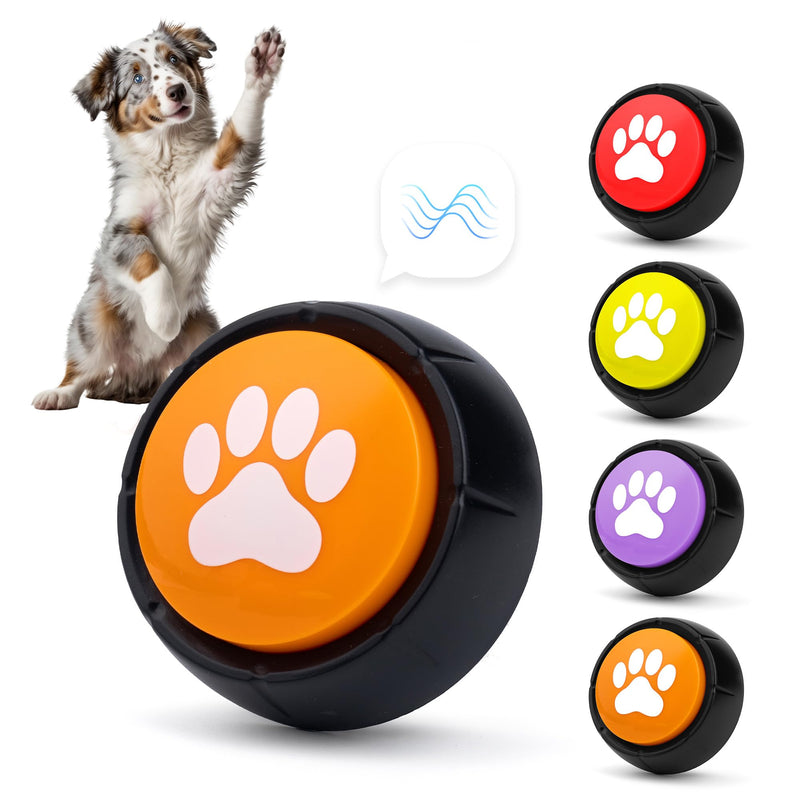 PetnBeyond Dog Talking Buttons - Communication Starter Pack, 4 PCS Dog Training Buttons, 30 Second Record Button for Pet Voice Training, Speaking Buttons for Cats and Dogs, 30s Voice Recordable Pet - PawsPlanet Australia