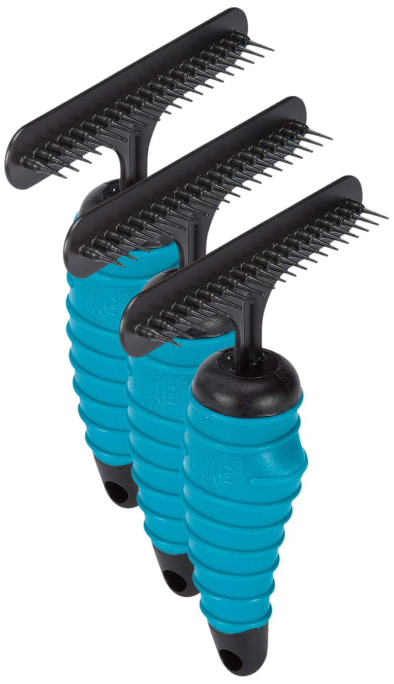 Master Grooming Tools Ergonomic Undercoat Rakes — Efficient Tools for Grooming Dogs, Long Pins, Black (Pack of 3) 20 Pins (Pack of 3) - PawsPlanet Australia
