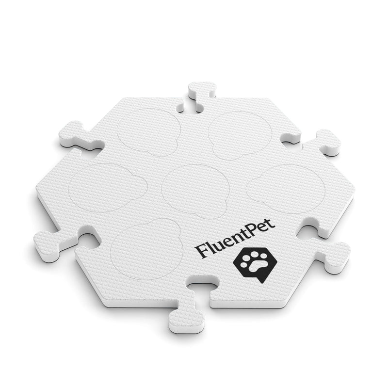 FluentPet HexTile - White | Accessory Dog and Cat Button Learning Kits | Can Hold Up to 6 Buttons | Soft, Durable, and Non-Slip | Gift for Pet Lovers | Comes in 12 Colors - PawsPlanet Australia