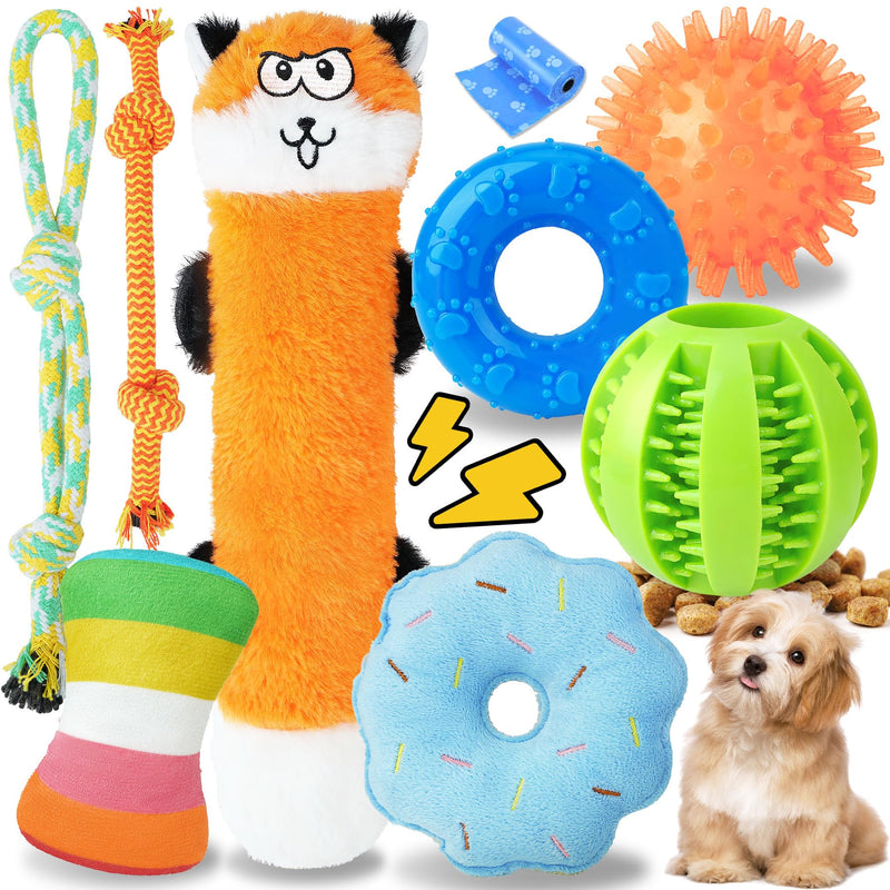 Puppy Toys for Boredom, 9 Pack Interactive Dog Toys for Small Dogs, Puppy Chew Toys for Teething with Rope Toys, Treat Ball and Cute Squeaky Toys - PawsPlanet Australia