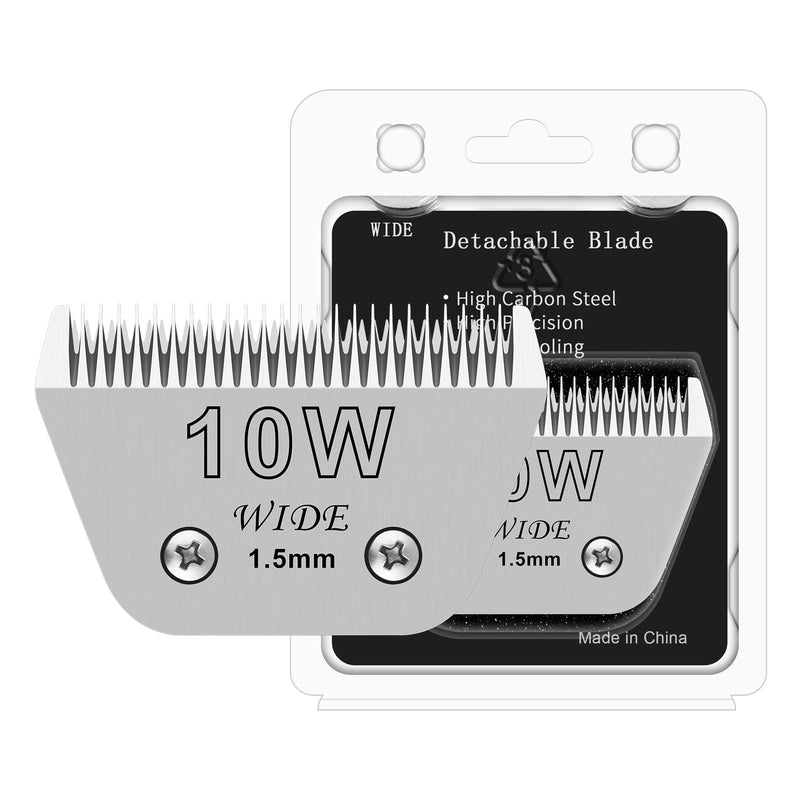 Sizi 10W Dog Grooming Clipper Replacement Blades, Compatible with Ainds, Oster A5, Wahl Km10 and Other Series Clippers, Blade Size-10W Cut Length 1/16"(1.5mm) - PawsPlanet Australia