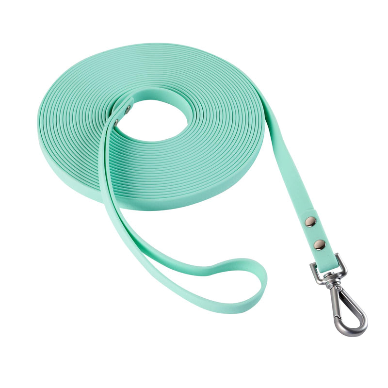 Dog Training Long Leash Waterproof Long Line Heavy Duty Outdoor Recall Lead 10ft 15ft 20ft 30ft 50ft for Small Medium Large Dog (Mint Green, 10FT) Mint green - PawsPlanet Australia