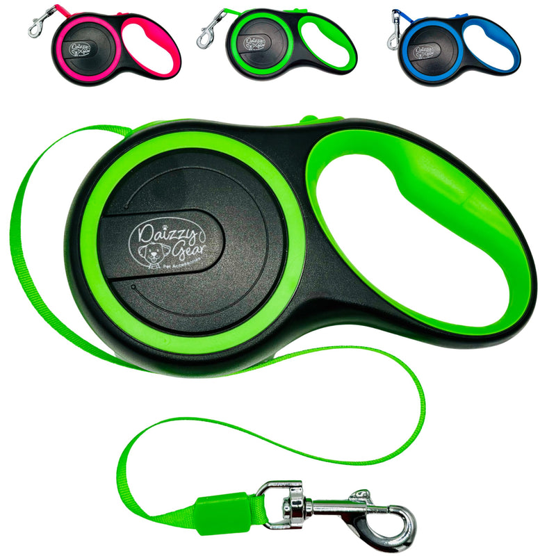 Dog Leash Retractable,Sturdy, Heavy-Duty, Tangle-Free, Soft,Anti-Slip Handle & Easy One Hand Brake for Puppy, Small, Medium, Large Breeds Dogs (Green, 110 LBS /16 FT (M)) 110 LBS /16 FT ( M) Green - PawsPlanet Australia