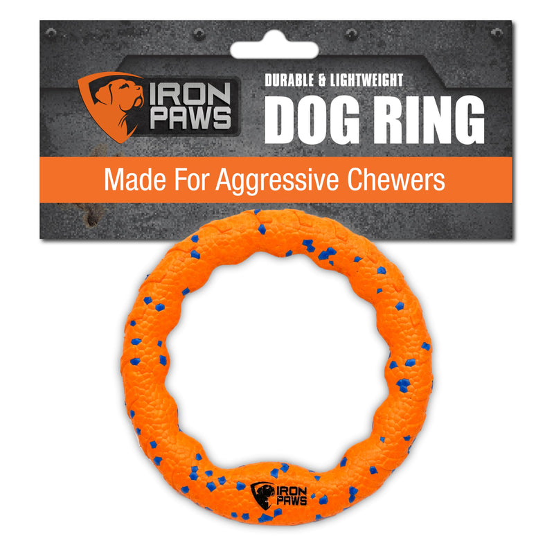 Indestructible Dog Ring Toy, Orange - Tough Dog Pull Toys for Aggressive Chewers, Dog Flying Disc for Fetch, Tug of War and Dog Training - PawsPlanet Australia