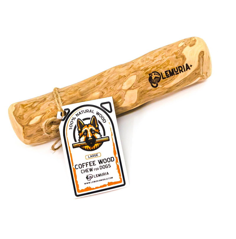 LEMURIA Coffee Wood Dog Chew Stick Toy, Natural Durable Real Wooden Bone Sticks for Dogs, Safe Dental Cleaning Chews for Teething Puppy, Stress Relief Toys for Large Dogs (Large) - PawsPlanet Australia