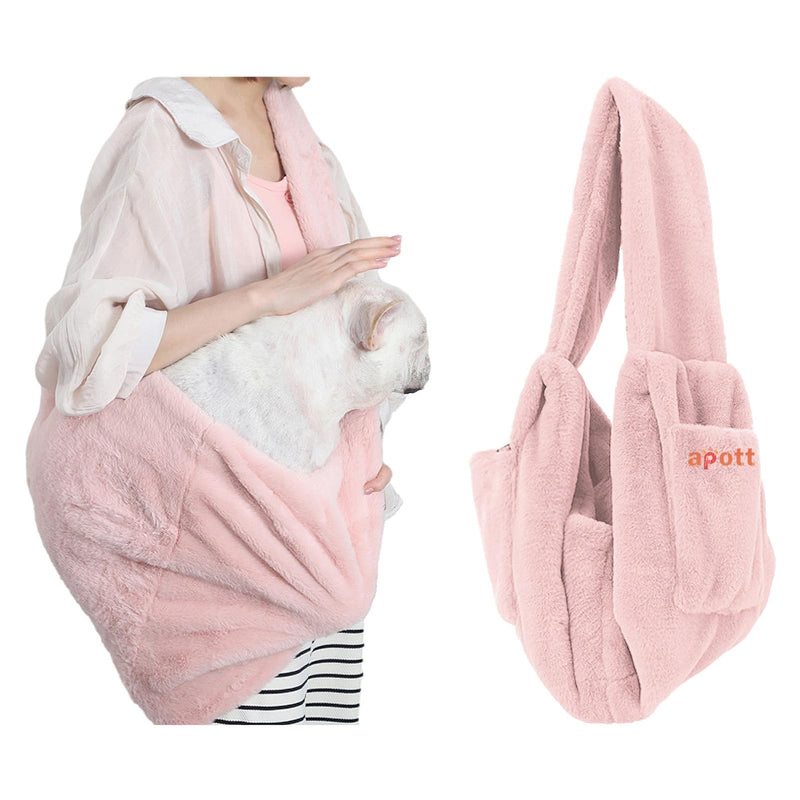 Cat Carrier Slings Soft Puppy Carrying Bag for Outdoor Travel Pet Boby Holder Hands Free for Small Dogs Kittens, Light Pink - PawsPlanet Australia
