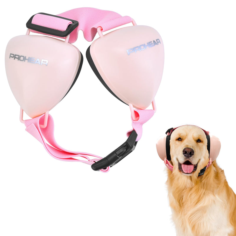 PROHEAR Dog Ear Muffs Hearing Protection for Dogs, NRR 28dB Noise Cancelling Headphones, Easy to Adjust Dog Hearing Protection Earmuffs for Thunder, Hunting, Tourism, Cars, Racing, Medium, Pink - PawsPlanet Australia