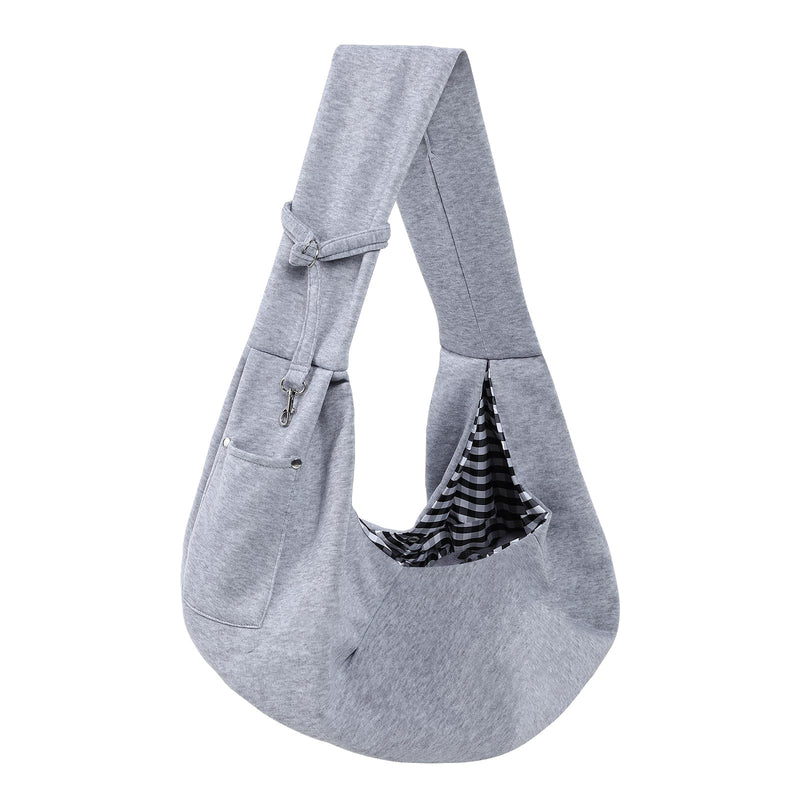Dog Carrier Sling - Reversible Puppy Carrier Purse with Storage Pocket, Hand-Free Dog Sling Carrier for Carry Small Dogs and Cats, Travel Safety Harness, Dog and Cat Harness (Gray) Gray - PawsPlanet Australia