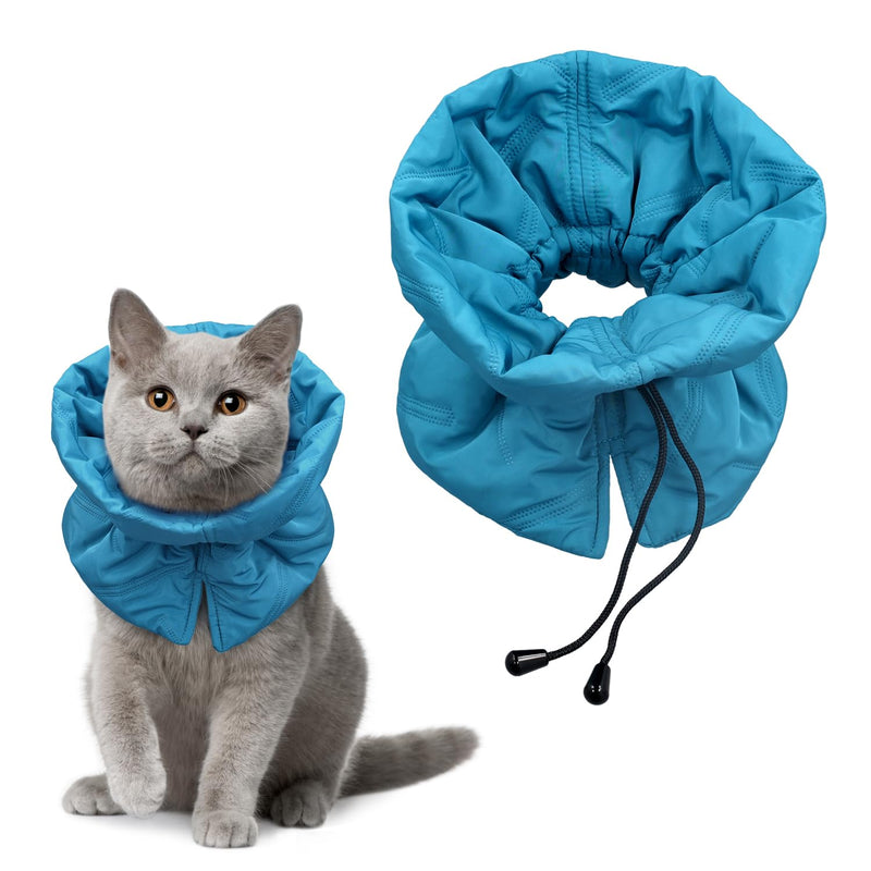 Cat Recovery Collar, Soft Adjustable Cat Cone Collar Breathable Cat Neck Protector Elizabethan Collar Lightweight Waterproof Kitten Cone Alternative for Puppies Pets, Stop Licking (S, Blue) - PawsPlanet Australia