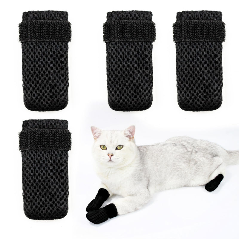 4 PCS Cat Boots, Cat Mittens to Prevent Scratching, Breathable Mesh Cat Foot Covers, Adjustable Cat Claw Protectors or Cats When Bathing and Nail Trimming - PawsPlanet Australia