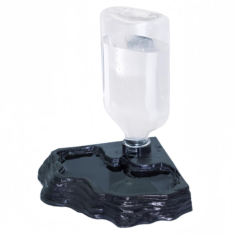 17oz Terrarium Tank Reptile Food Feeders Bowl, Water Feeder Automatic Water Dispenser Waterer Feeding Accessories, for Geckos Lizards Turtle Bearded Dragons - Black - PawsPlanet Australia