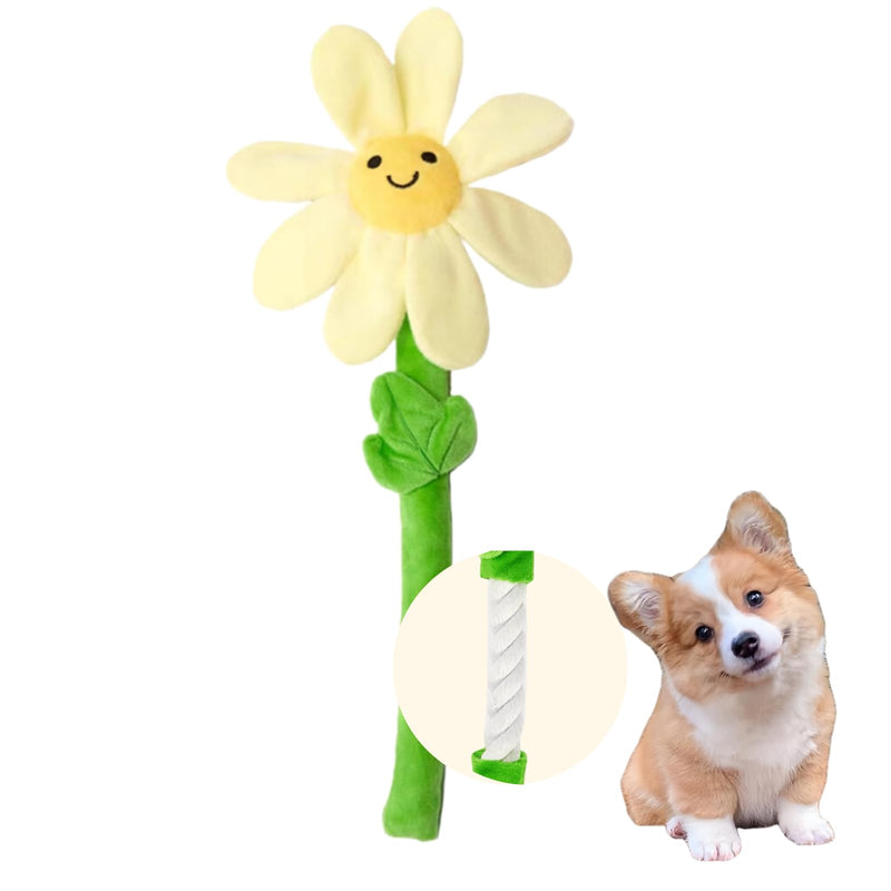 Interactive Dog Plush Toys, Crinkle Flower Dog Rope Toy, Puppy Chew Toys for Teething, Cute Dog Gift for Small and Medium Dogs - PawsPlanet Australia