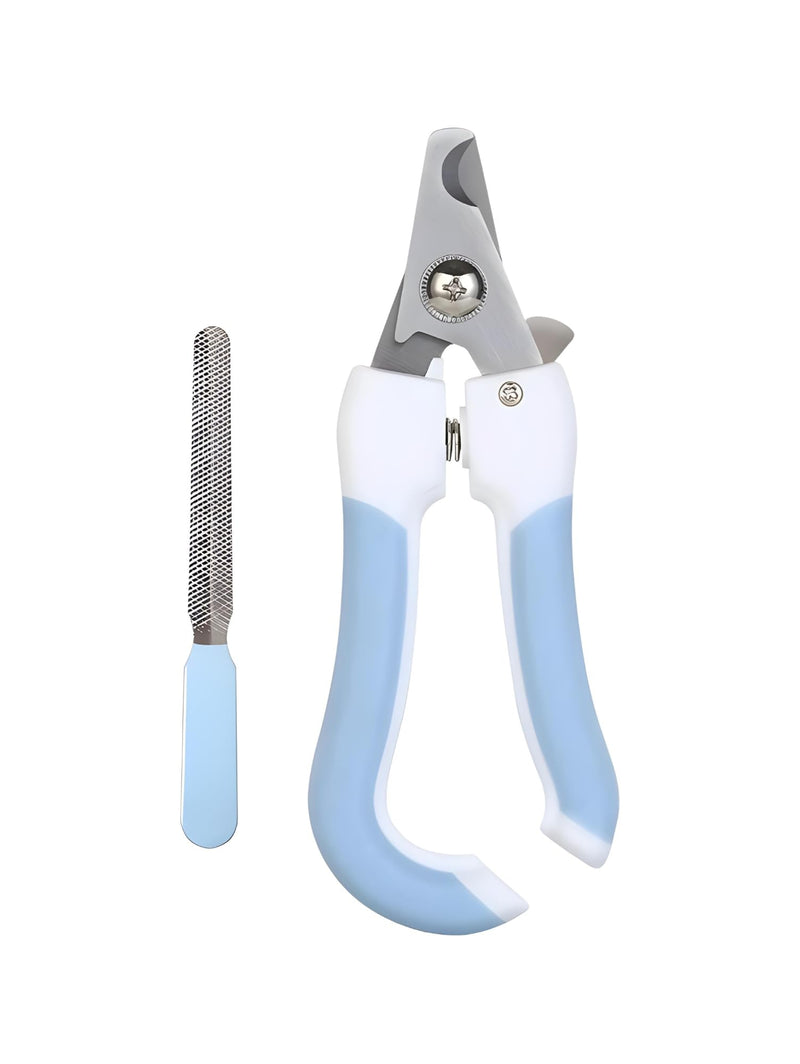 Pet Nail Clippers and Trimmers: Ensuring Safety with Guard, Includes Nail File and Sharp Blade - Ideal Grooming Tool for Cats and Dogs - Dog Nail Clippers, Cat Nail Trimmer, white & Blue - PawsPlanet Australia