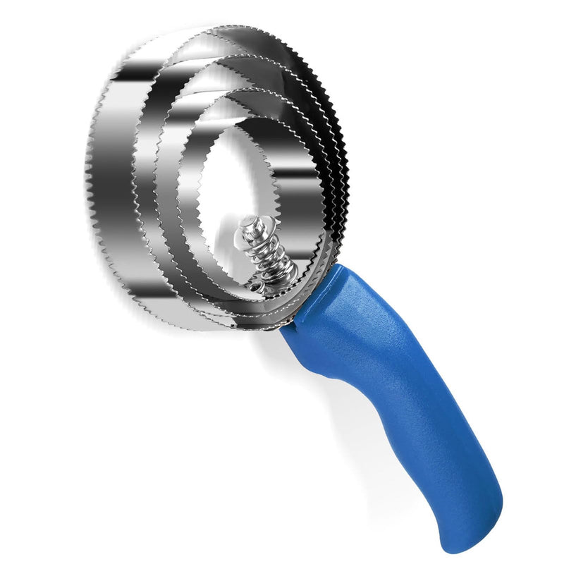 4 Rings Curry Comb Horse Brush, Reversible Stainless Steel Curry Comb Brush, Scraper With Handle Double Sided Shedding, Tool For Dog Horse Grooming Supplies (Blue) Blue - PawsPlanet Australia